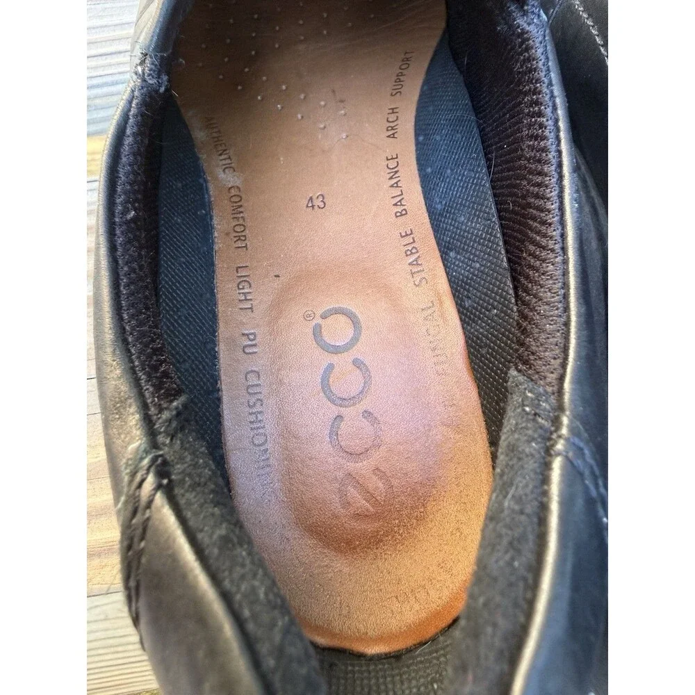 ECCO Soft Classic Loafer Shoes Men's Black Leather Slip On Comfort  EU 43 US 9.5